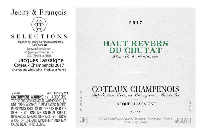 TABC label artwork for Jacques Lassaigne, Coteaux Champenois Blanc
