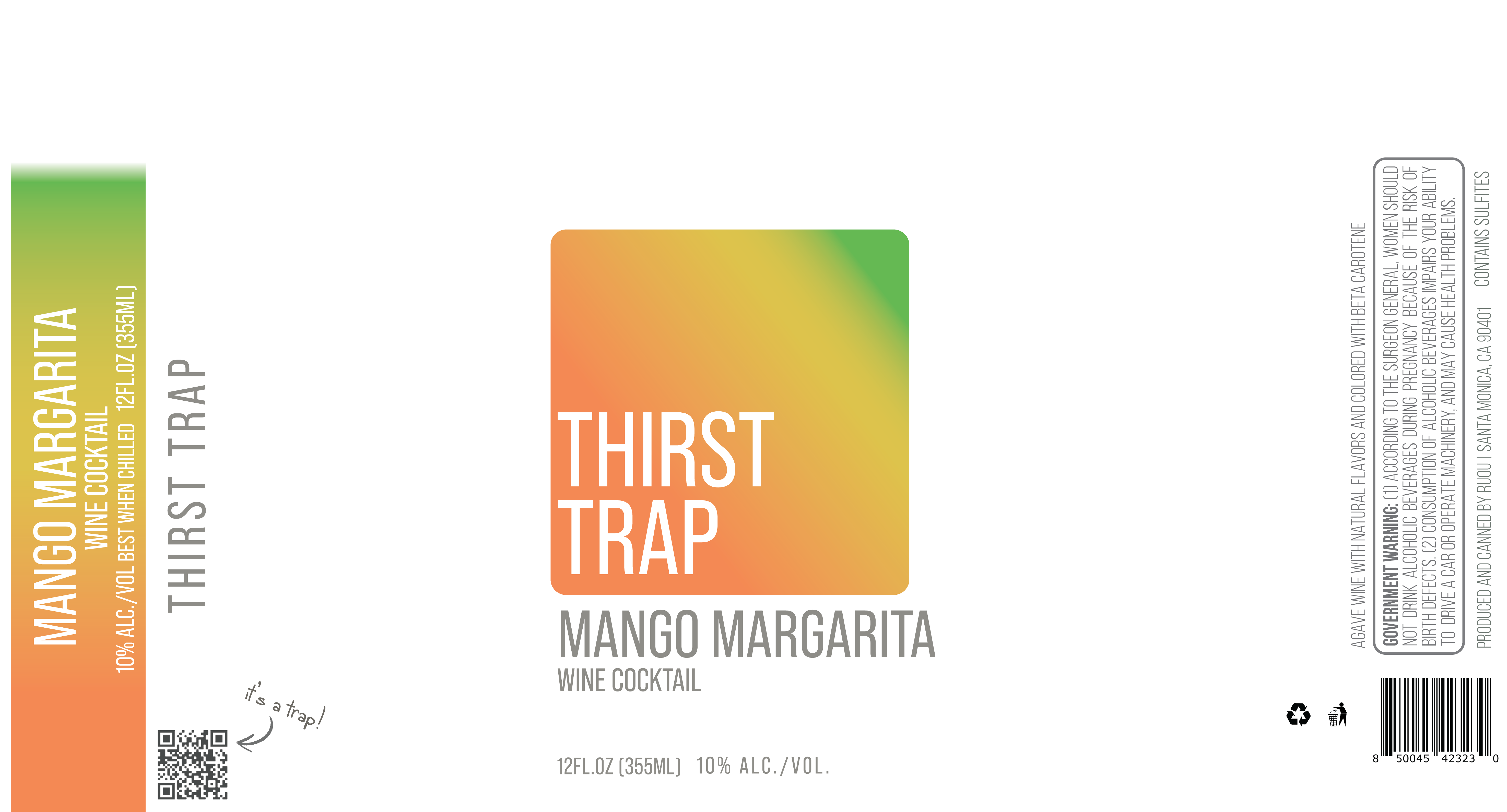 TABC label artwork for Thirst Trap Mango Margarita