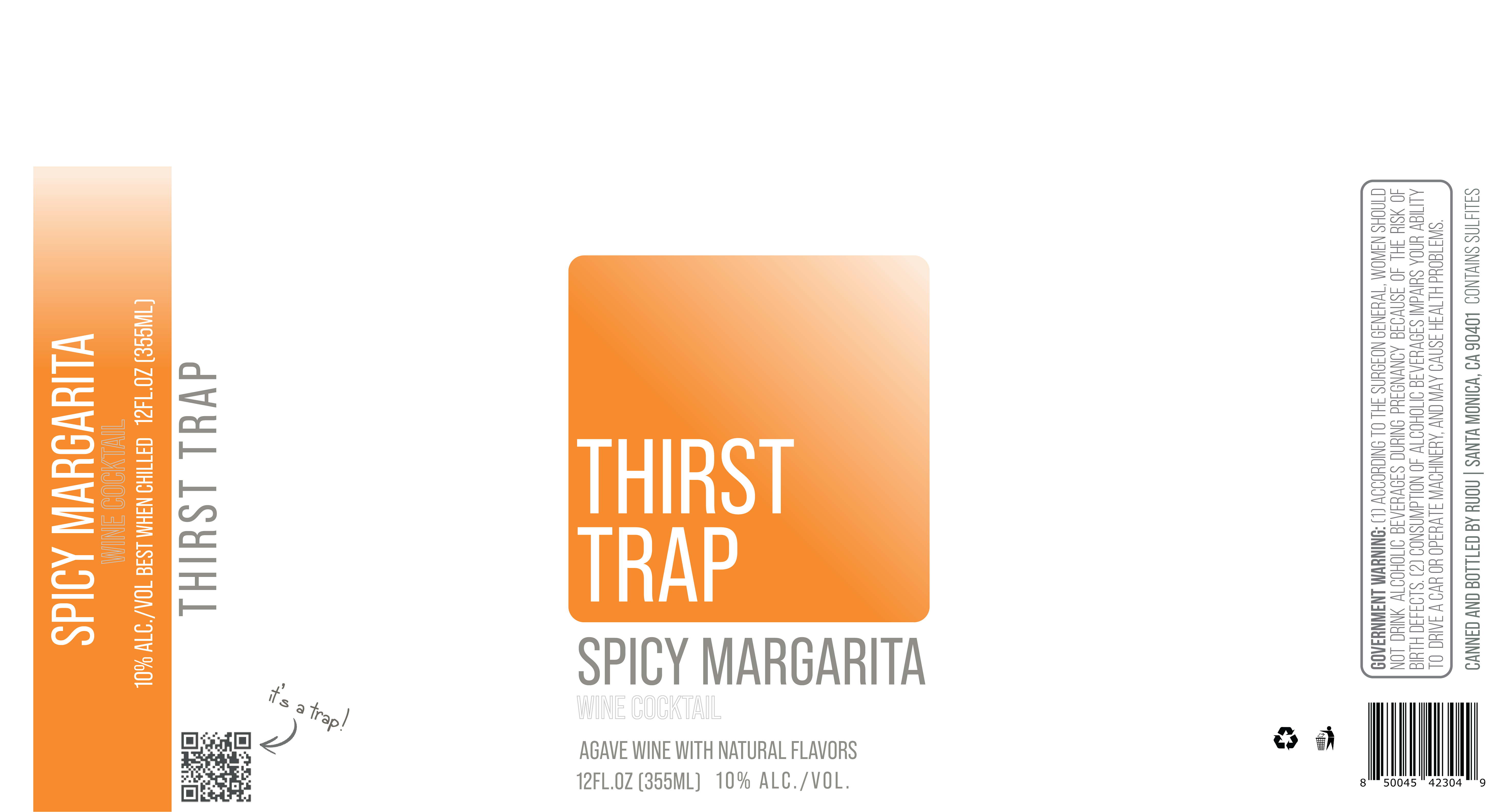 TABC label artwork for Thirst Trap Spicy Margarita