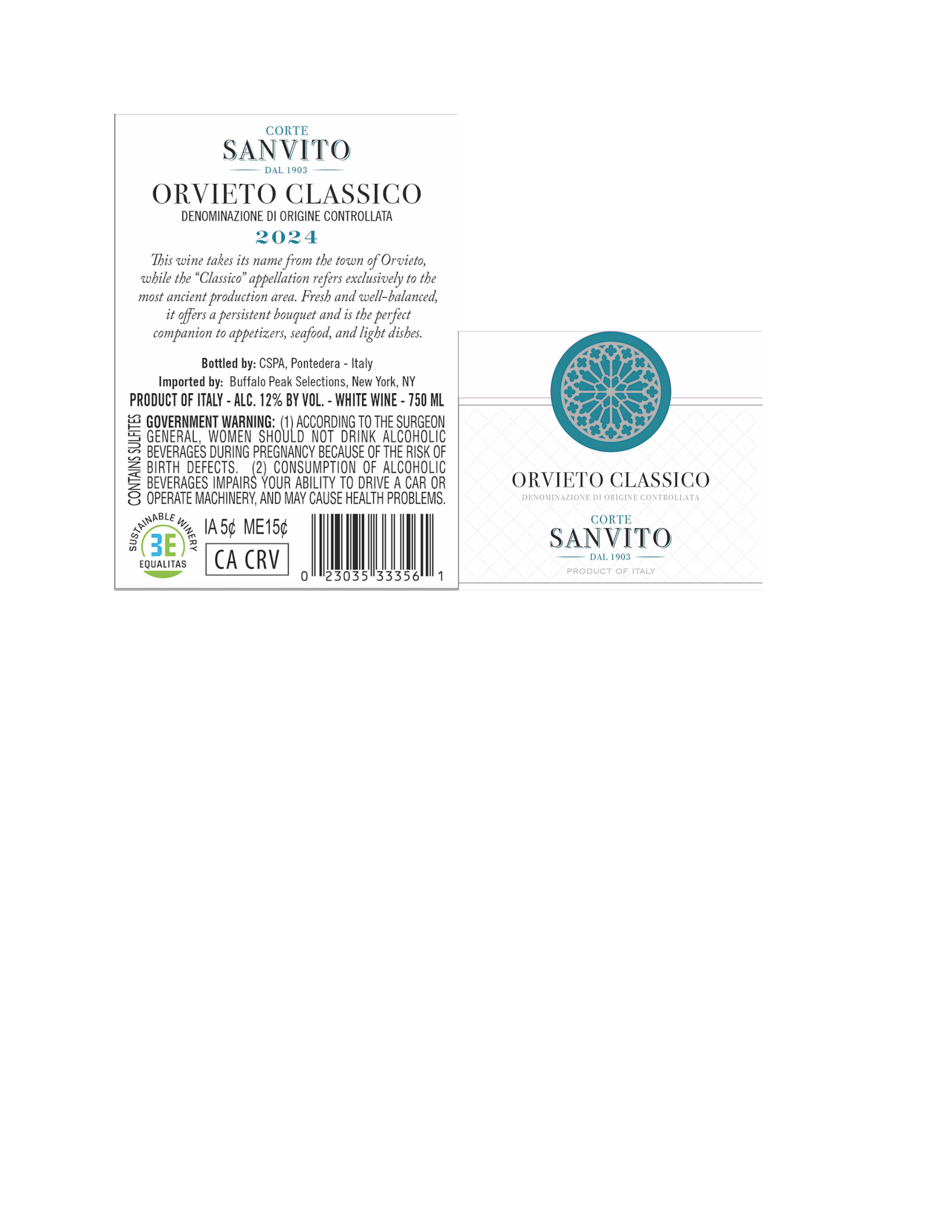 TABC label artwork for Corte Sanvito Garda DOC Bianco