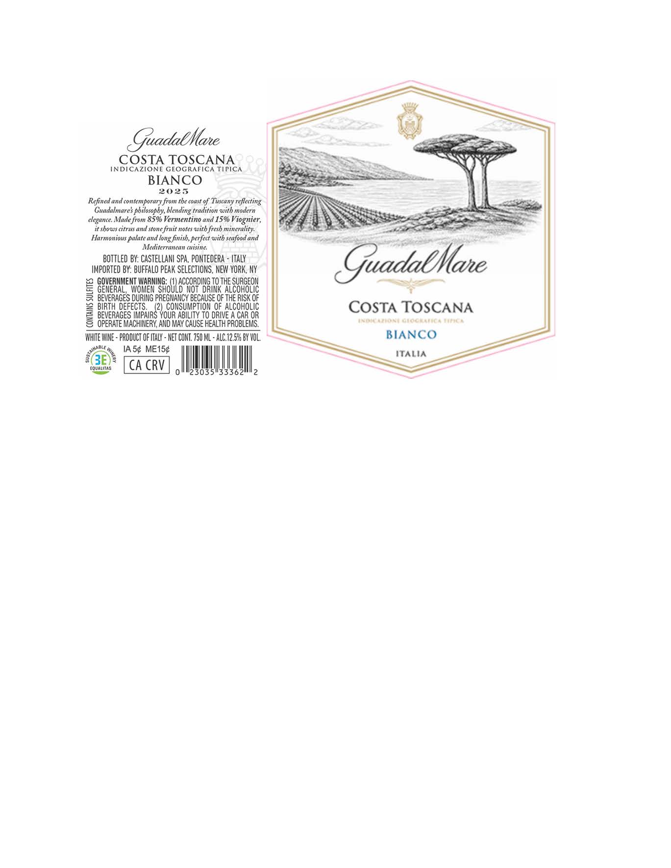 TABC label artwork for Guadalmare Costa Toscana IGT Bianco