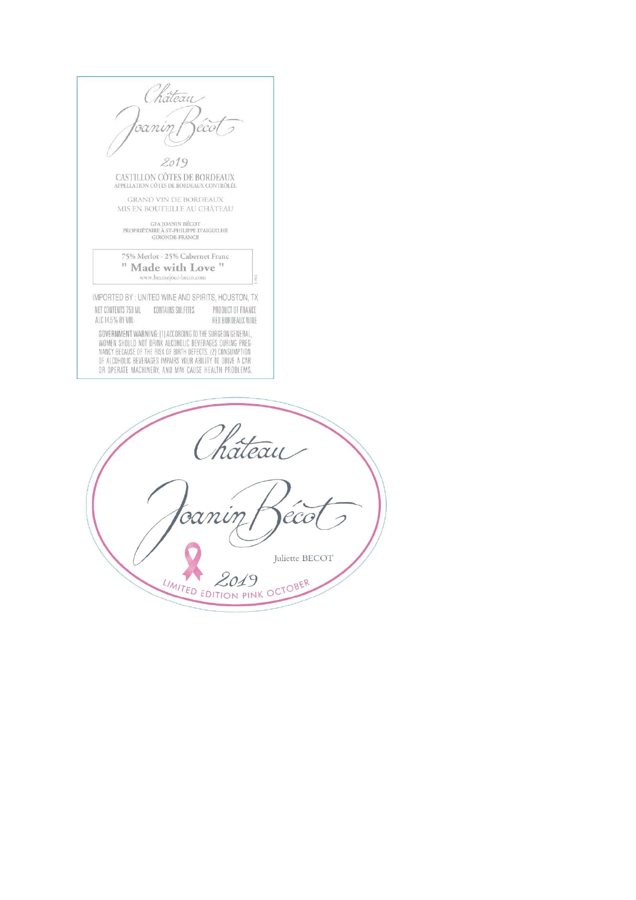 TABC label artwork for Chateau Joanin Becot