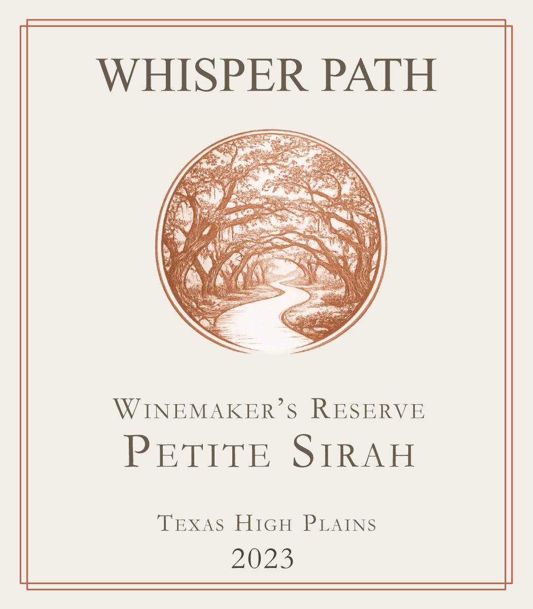 TABC label artwork for Whisper Path Petite Sirah