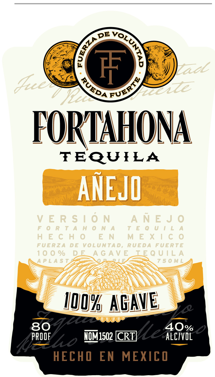 TABC label artwork for Fortahona Anejo