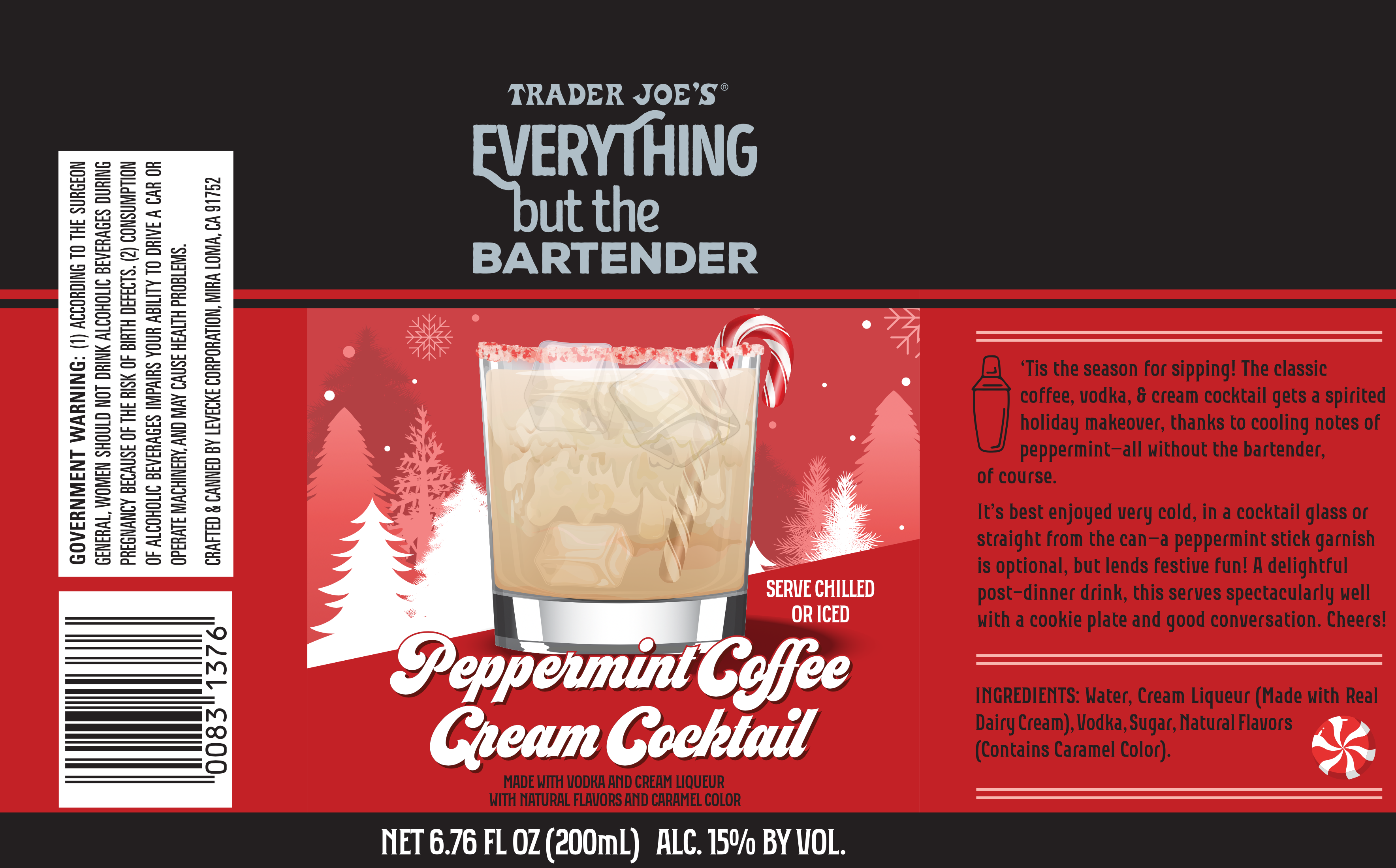 TABC label artwork for TRADER JOES PEPPERMINT COFFEE CREAM COCKTAIL