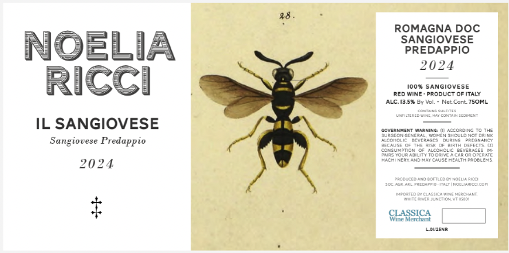 TABC label artwork for Noelia Ricci IL Sangiovese Predappio