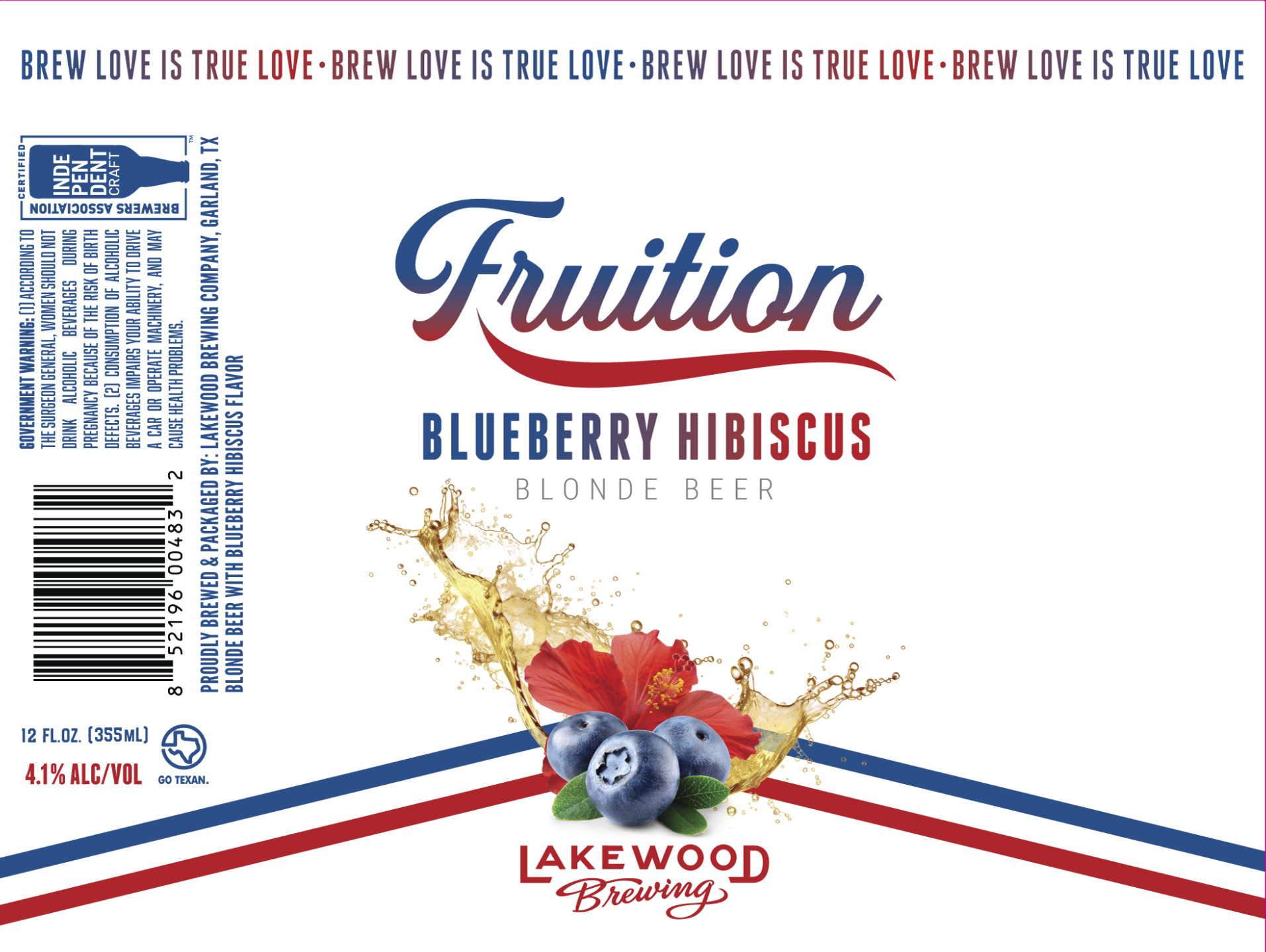 TABC label artwork for FRUITION - BLUEBERRY HYBISCUS