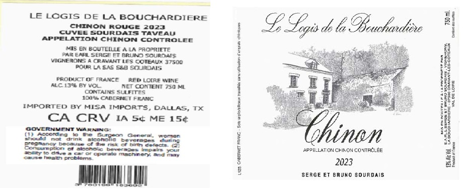 TABC label artwork for LE LOGIS DE LA BOUCHARDIERE CUVEE SOURDAIS TAVEAU