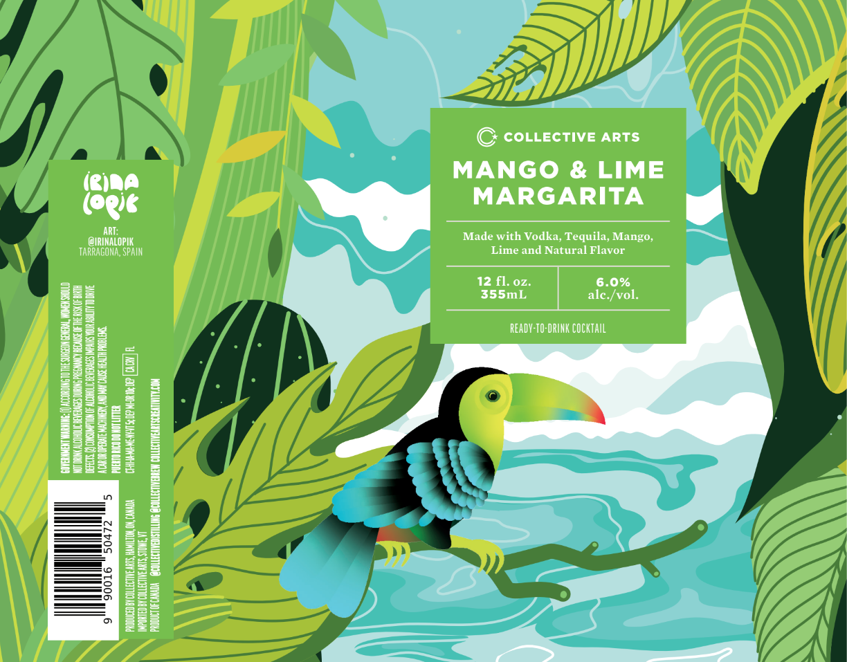 TABC label artwork for Collective Arts Mango and Lime Margarita