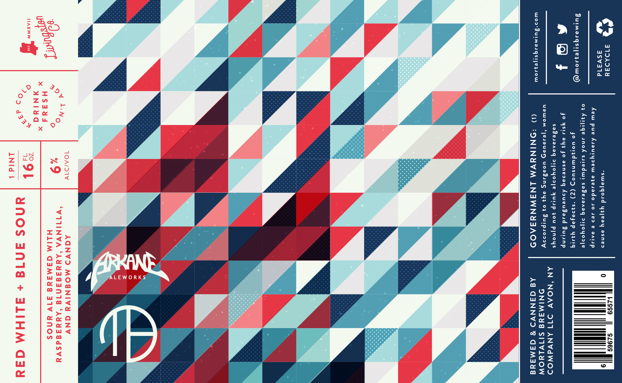 TABC label artwork for Red White and Blue