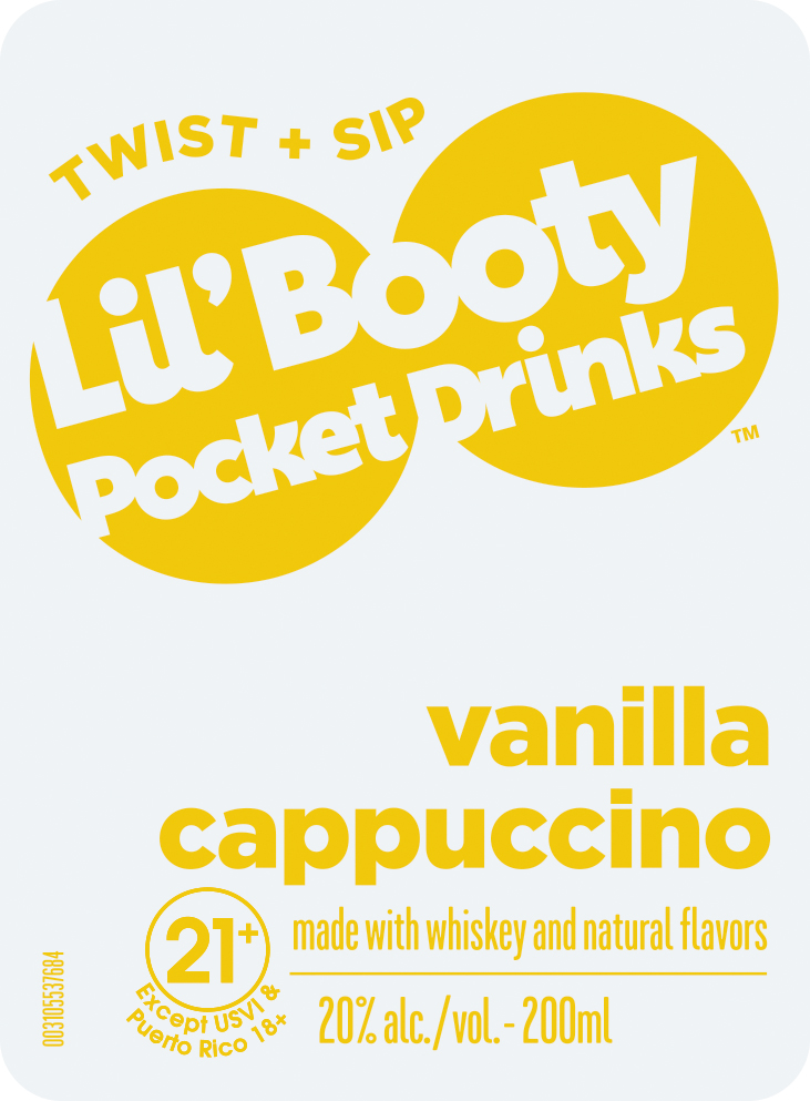 TABC label artwork for LIL' BOOTY POCKET DRINKS Vanilla Cappuccino