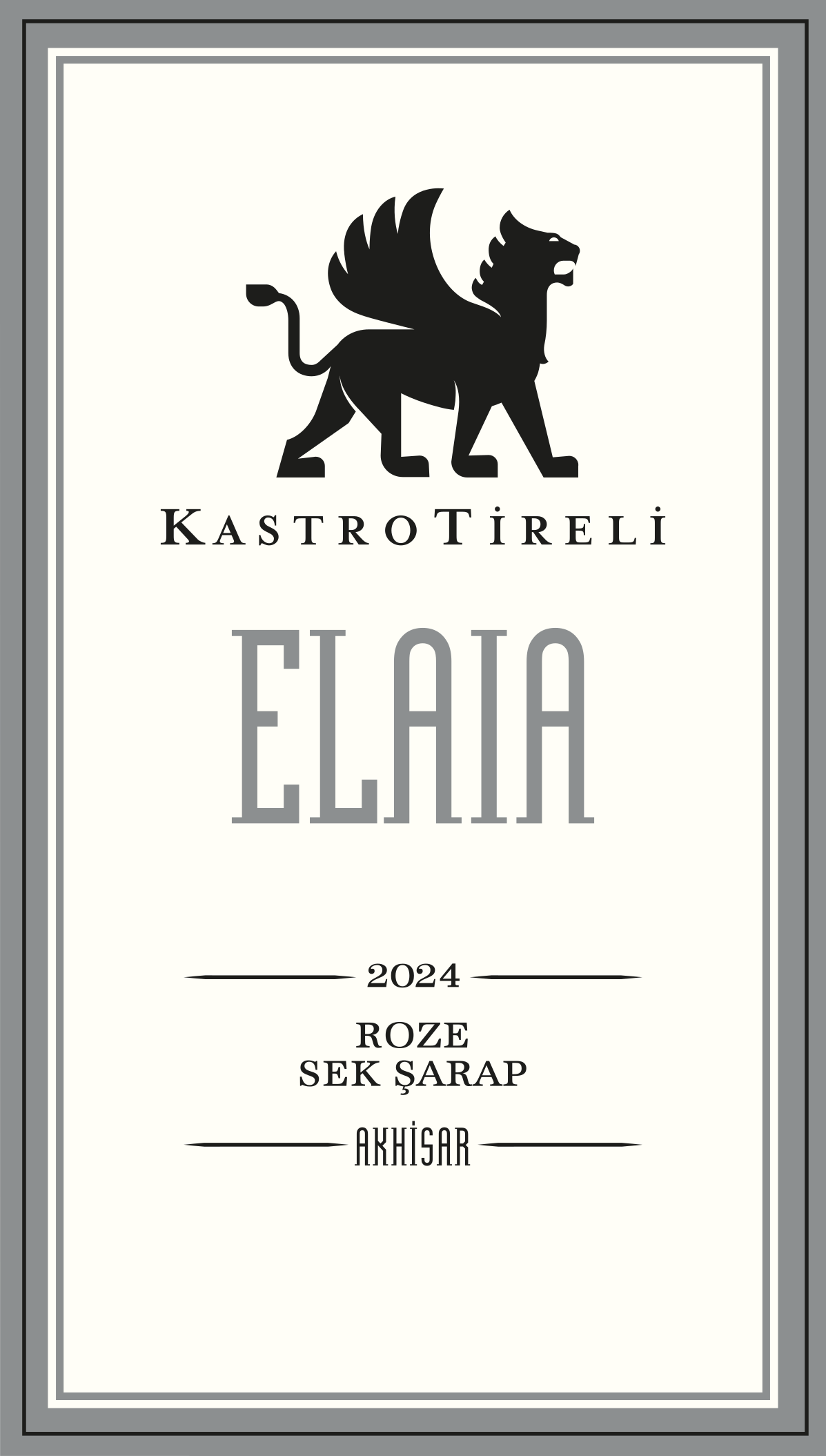 TABC label artwork for Kastro Tireli Elaia 2024 Dry Rose Wine