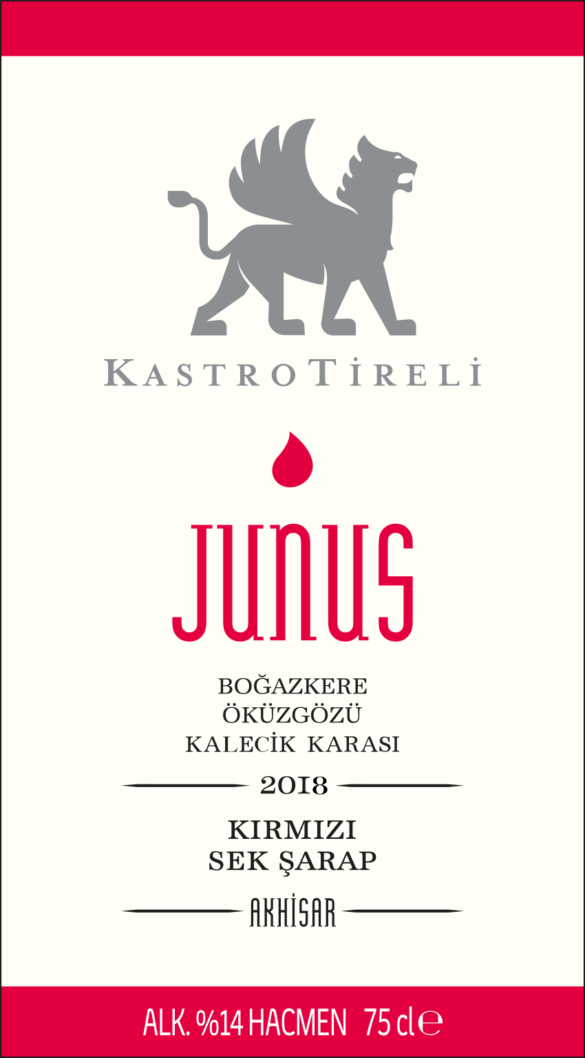 TABC label artwork for Kastro Tireli Junus 2018 Dry Red Wine