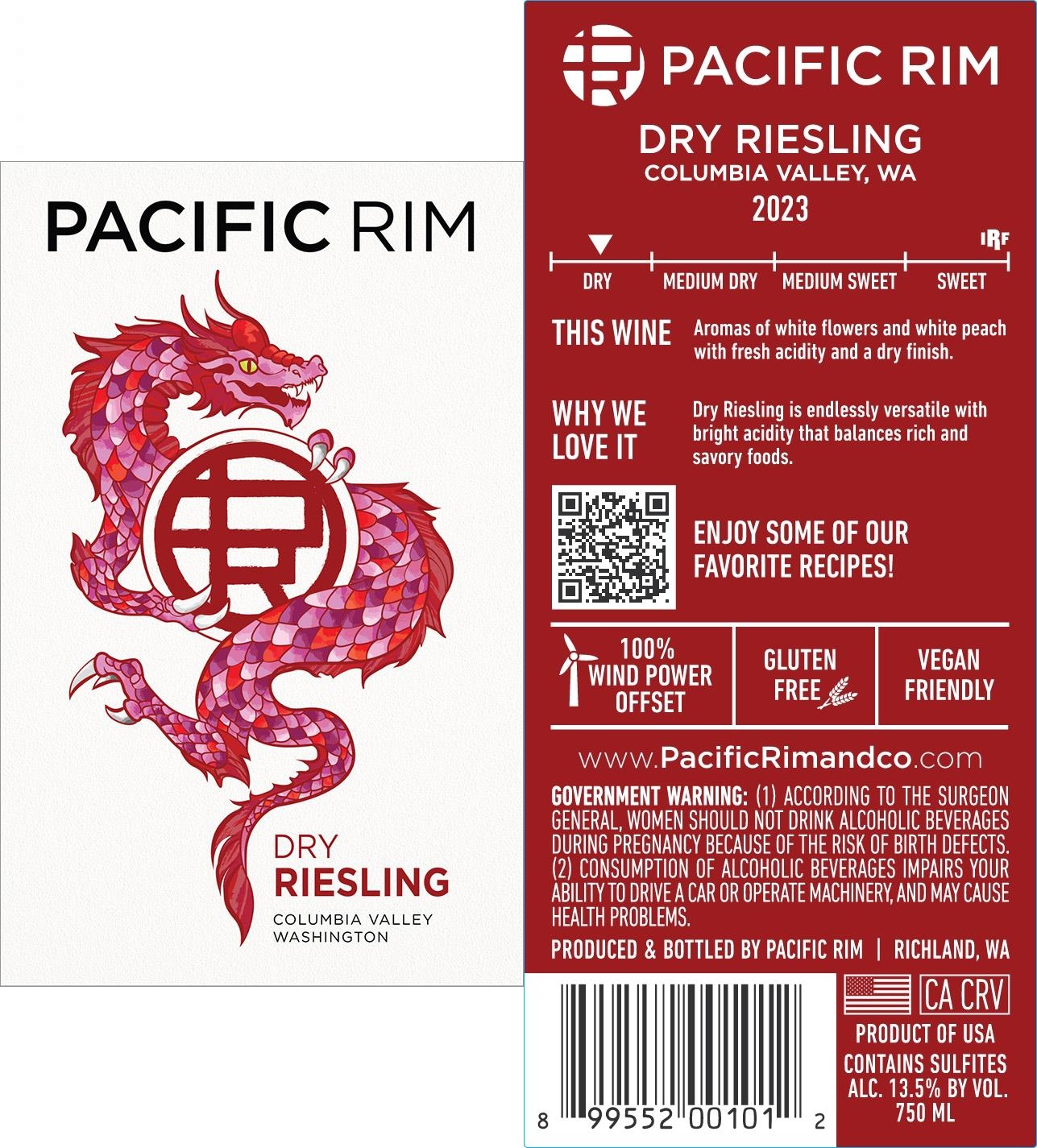 TABC label artwork for Pacific Rim Dry Riesling