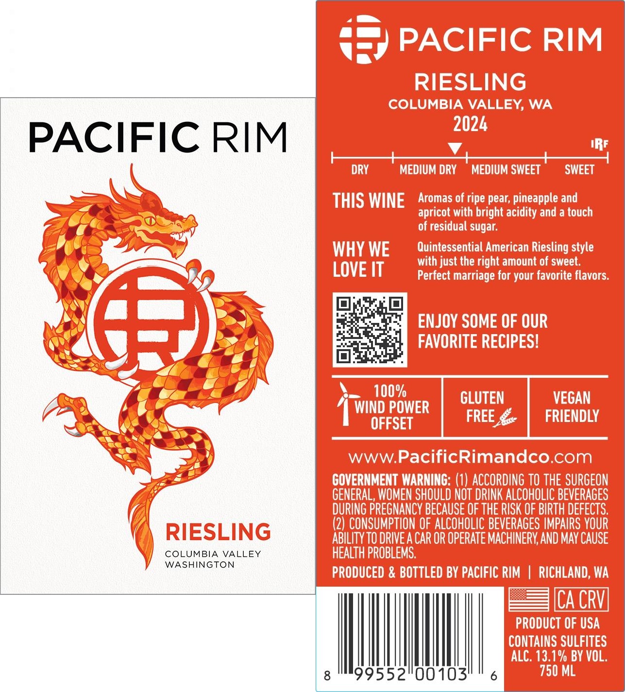 TABC label artwork for Pacific Rim Riesling