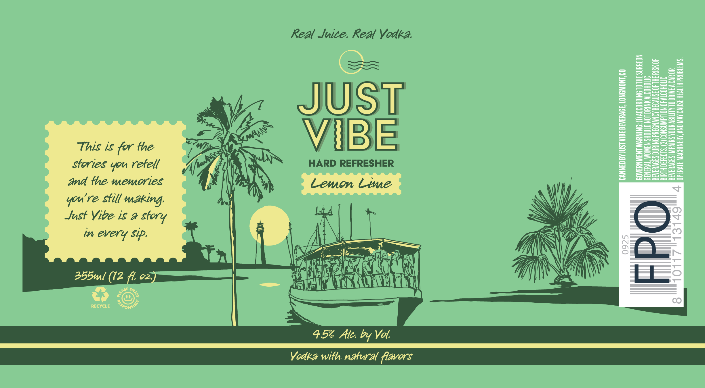 TABC label artwork for Just Vibe Lemon Lime