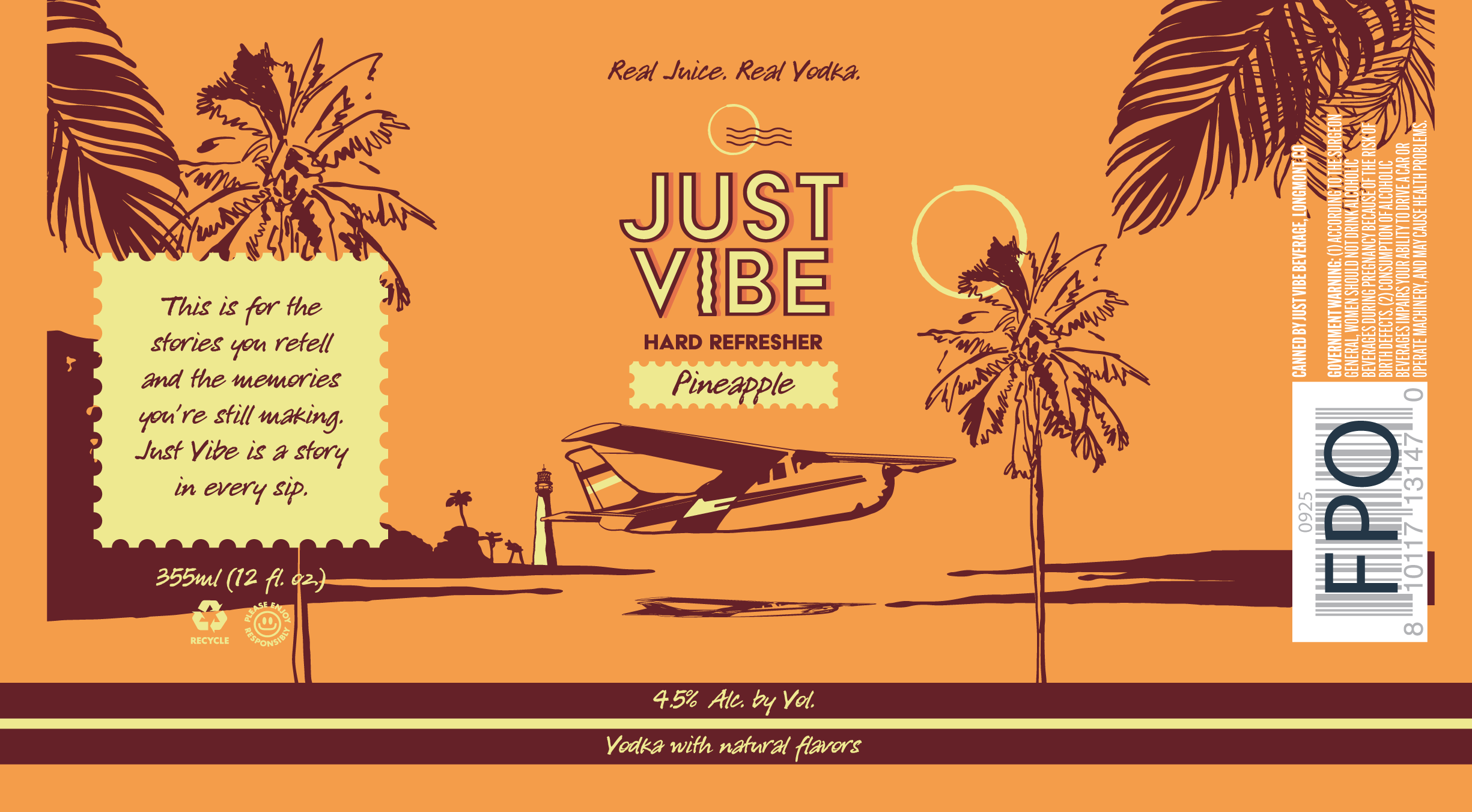 TABC label artwork for Just Vibe Pineapple