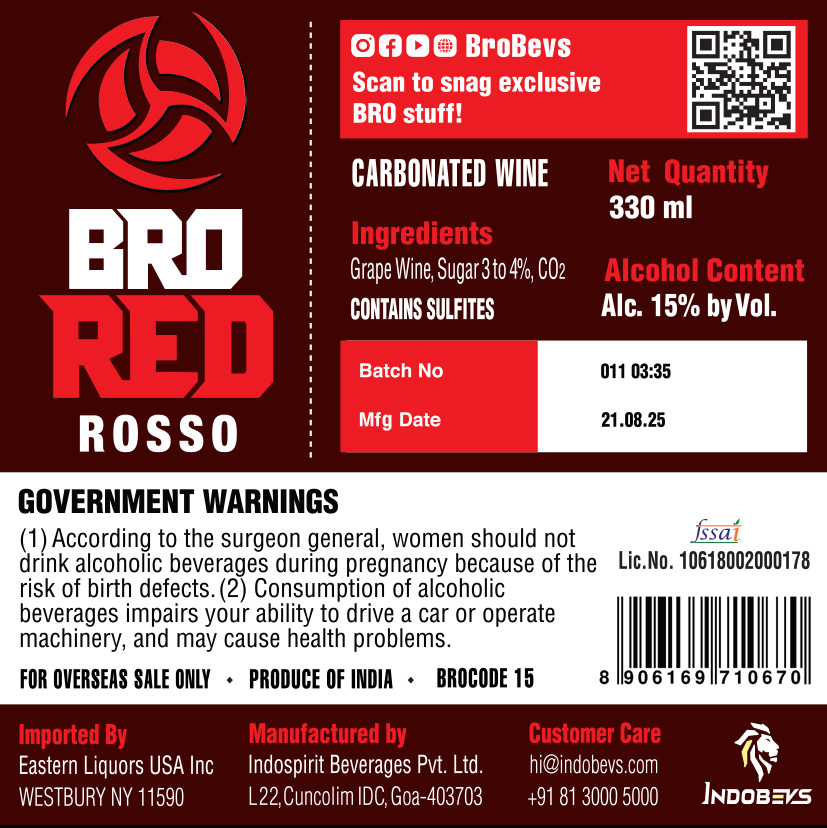TABC label artwork for BroCode Rosso