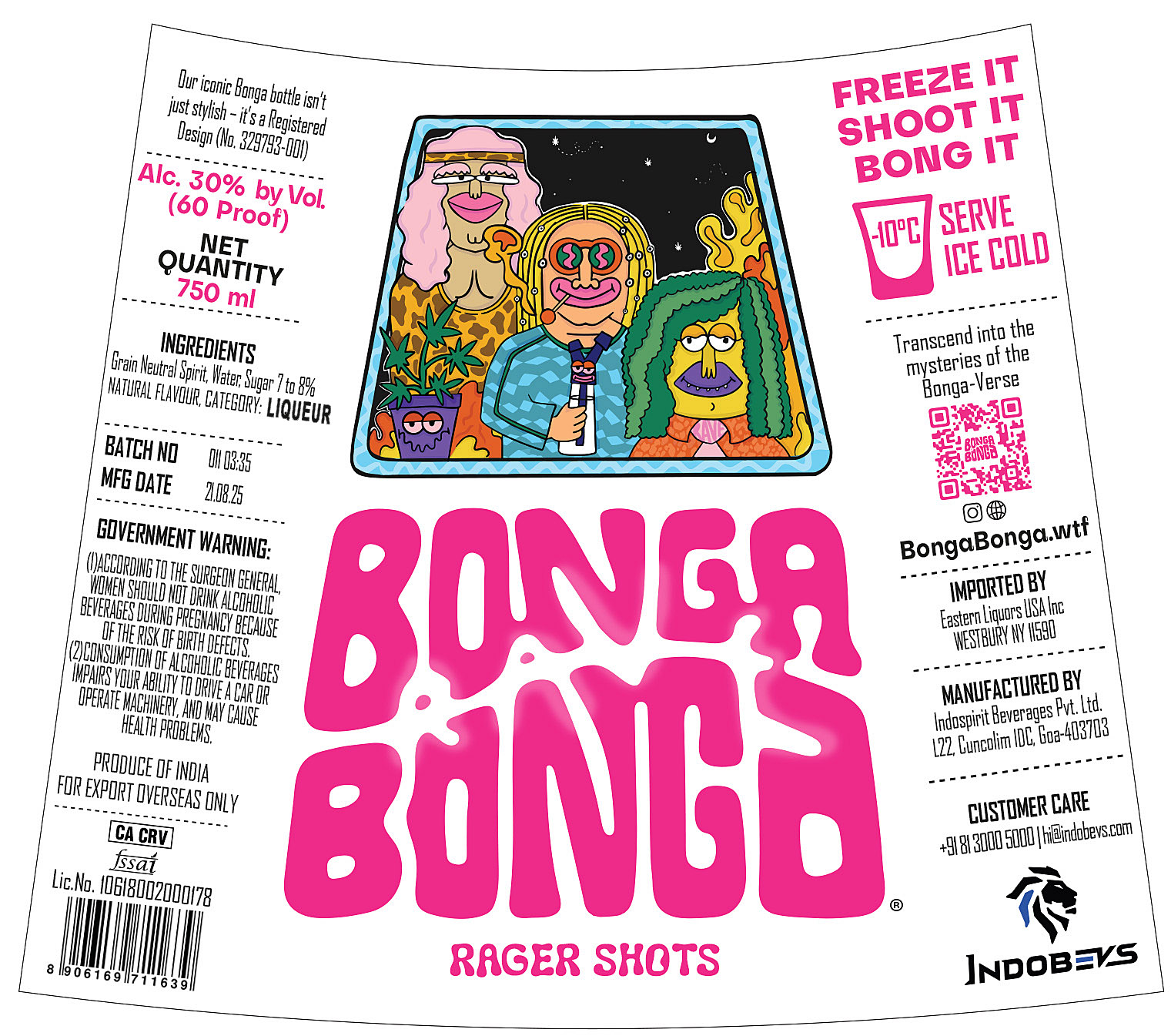 TABC label artwork for Bonga Bonga