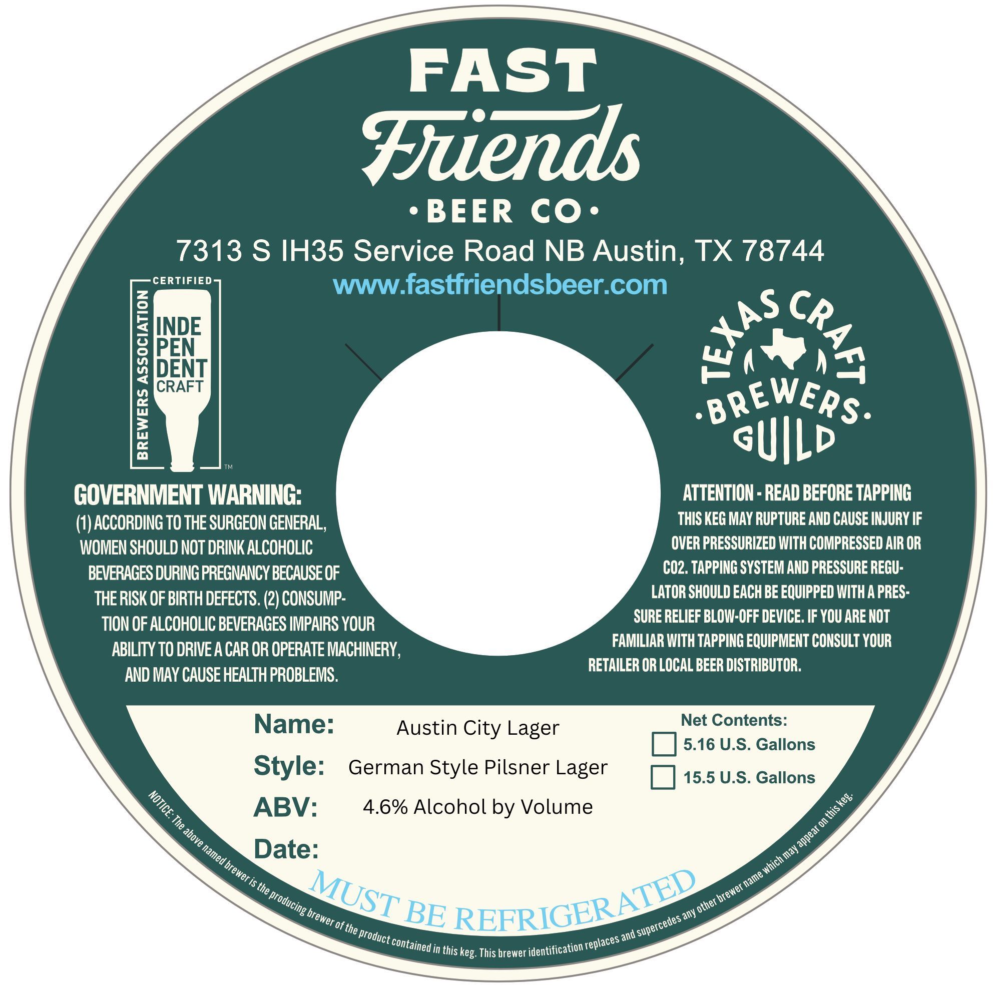 TABC label artwork for Austin City Lager