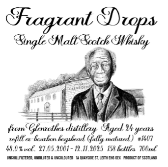 TABC label artwork for FRAGRANT DROPS Ex-Bourbon Hogshead 24Y