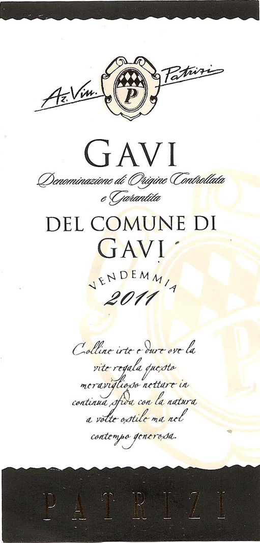 TABC label artwork for PATRIZI