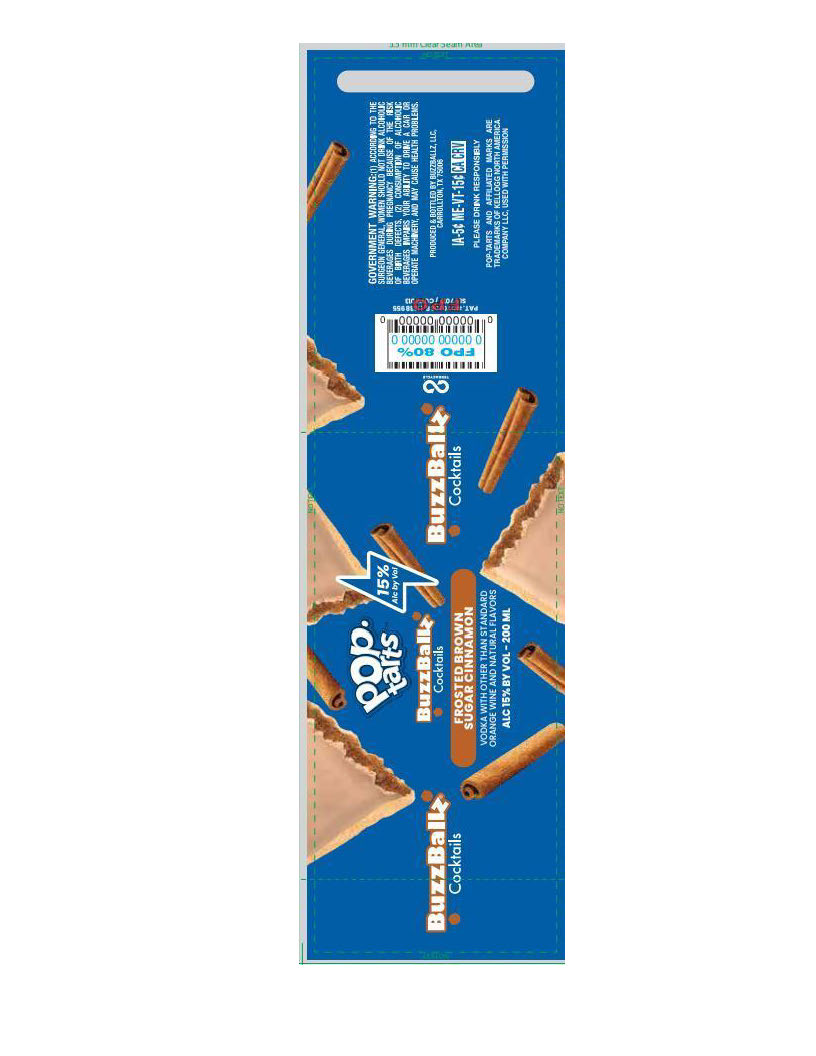 TABC label artwork for BuzzBallz Cocktails Frosted Brown Sugar Cinnamon