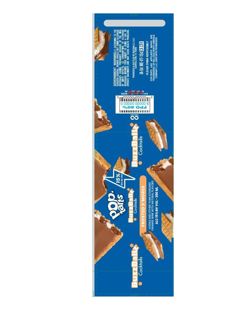TABC label artwork for BuzzBallz Cocktails Frosted S'mores
