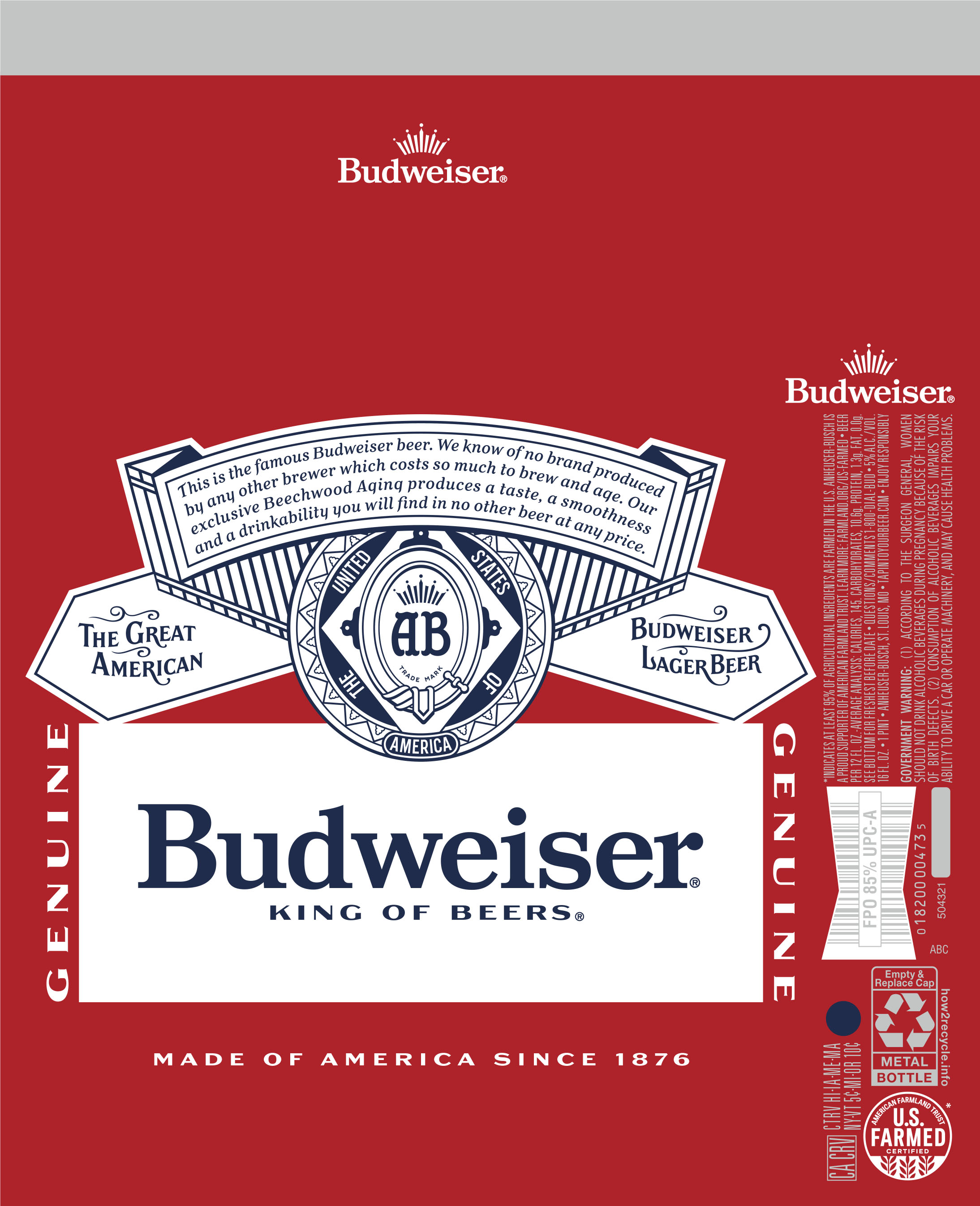 TABC label artwork for BUDWEISER 2026 VBI 16 OZ. ALUM. BTL. REFRESH
