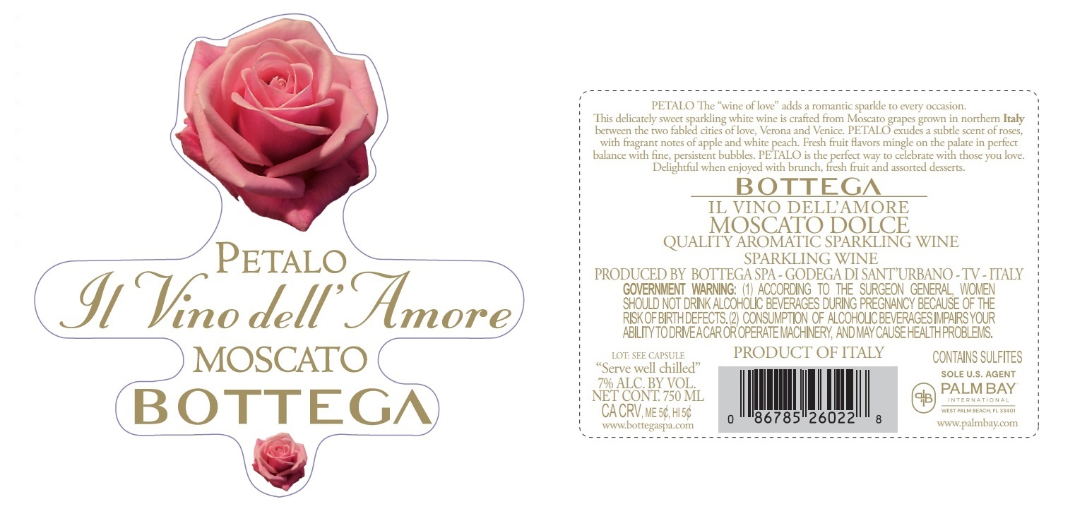 TABC label artwork for BOTTEGA PETALO IL VINO DELL'AMORE MOSCATO