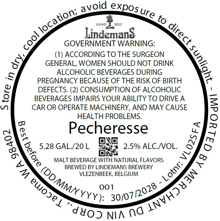 TABC label artwork for Lindemans Pecheresse