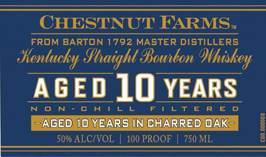 TABC label artwork for Chestnut Farms 10YO Kentucky Straight Bourbon