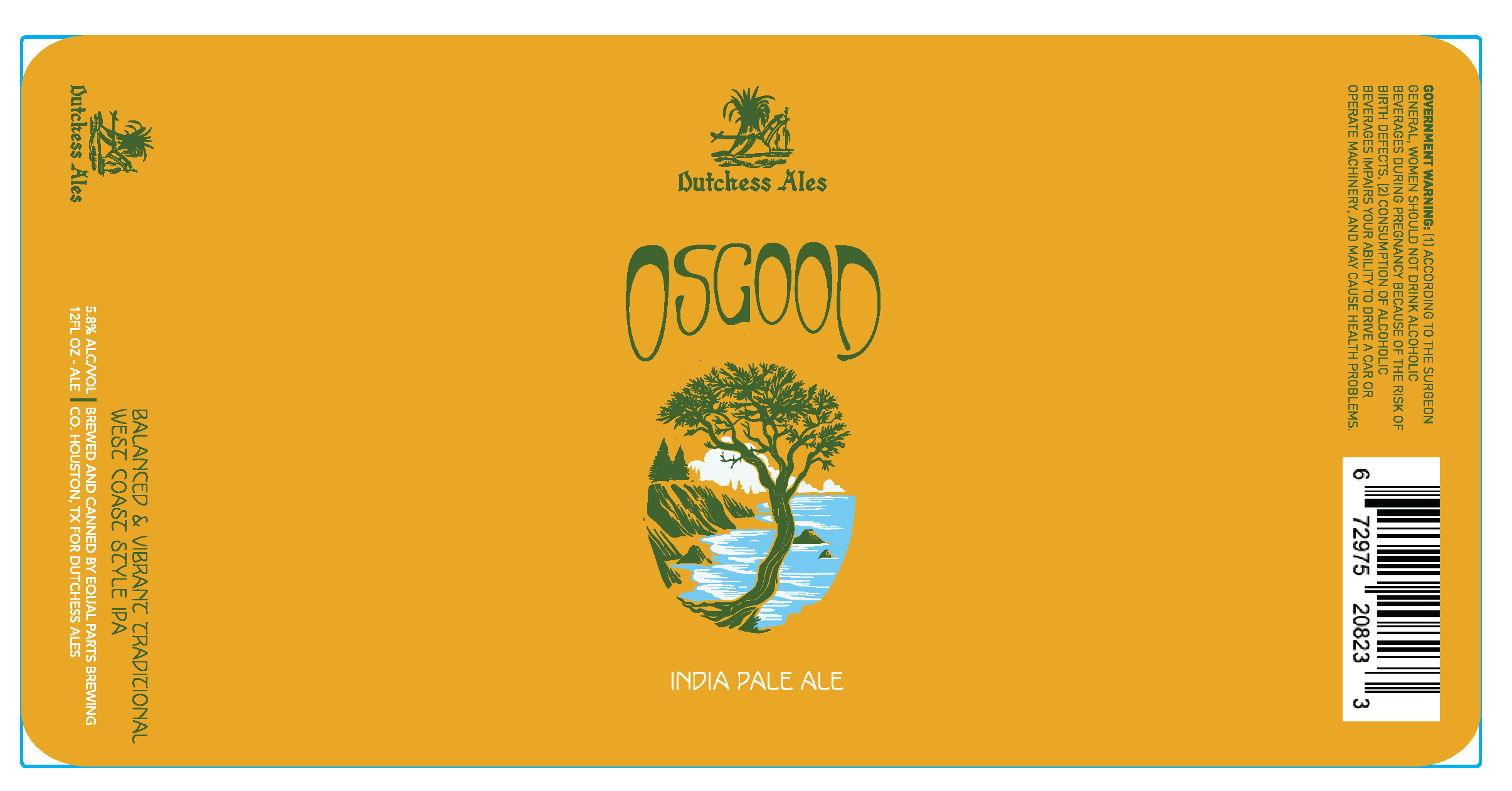 TABC label artwork for DUTCHESS ALES OSGOOD