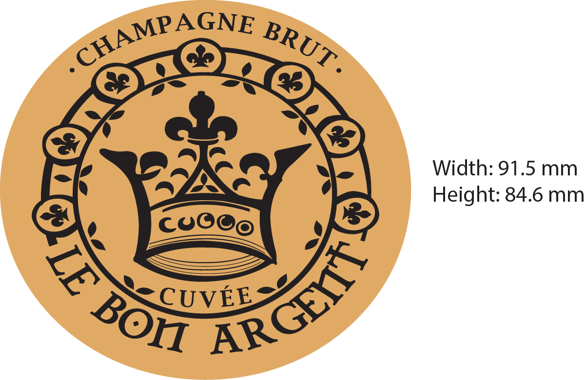 TABC label artwork for Le Bon Argent Champagne Brut