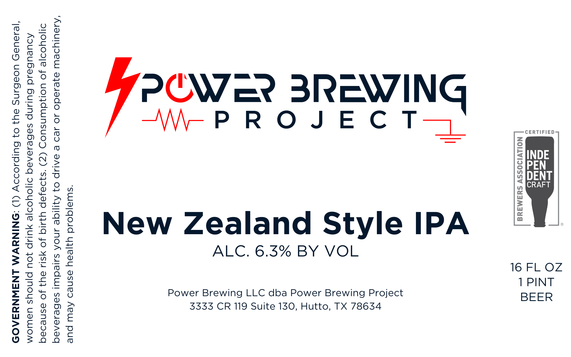 TABC label artwork for New Zealand Style IPA