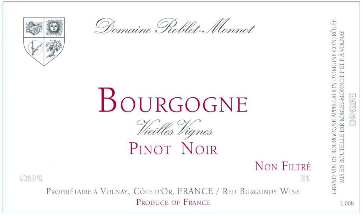 TABC label artwork for Roblet Monnot Bourgogne Pinot Noir Vieilles Vignes