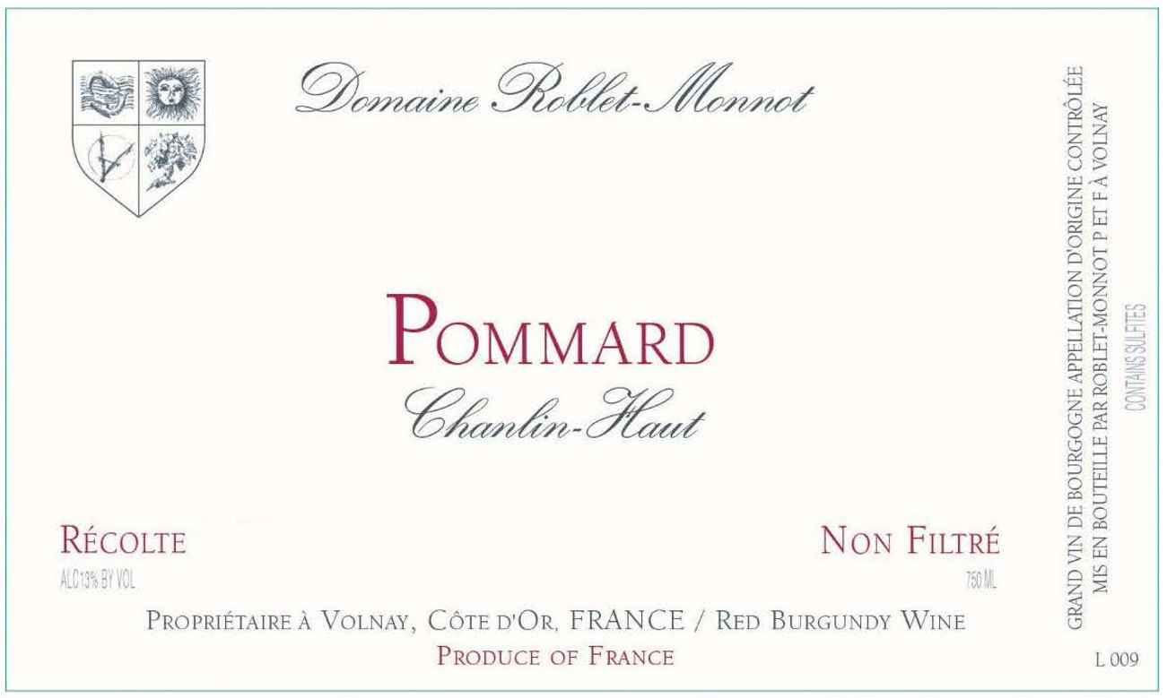TABC label artwork for Roblet Monnot Pommard Chanlin Haut