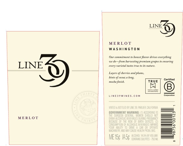 TABC label artwork for LINE 39 MERLOT WASHINGTON
