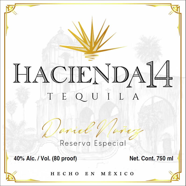 TABC label artwork for Hacienda 14 Tequila Reposado