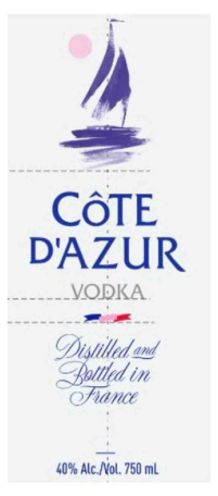 TABC label artwork for Cote D'Azur