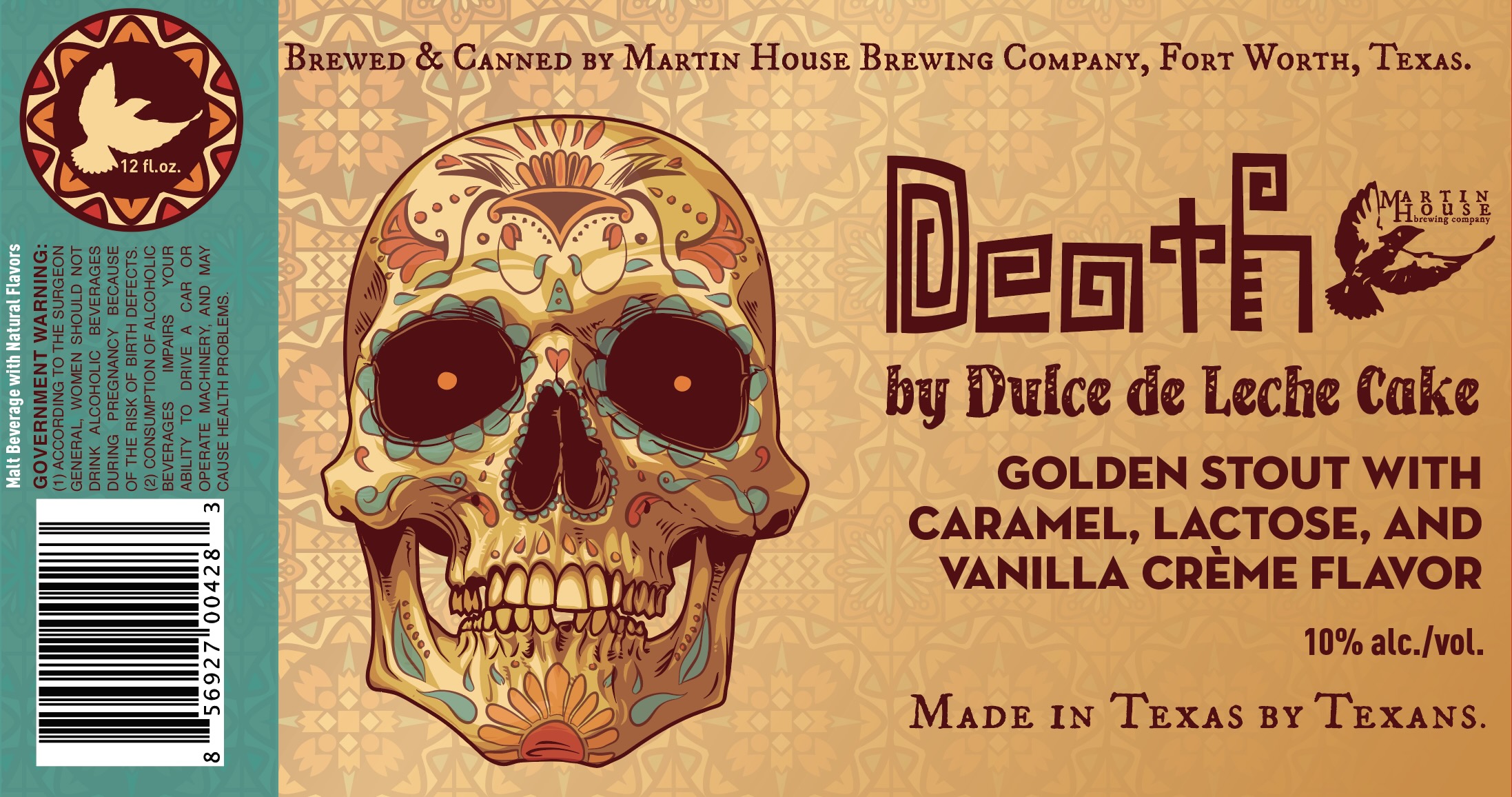 TABC label artwork for MARTIN HOUSE BREWING COMPANY DEATH BY DULCE DE LECHE CAKE