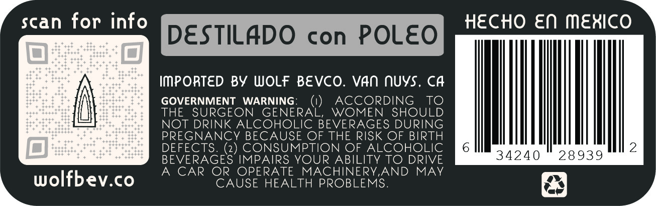 TABC label artwork for LUCERO DESTILADO CON POLEO AGAVE