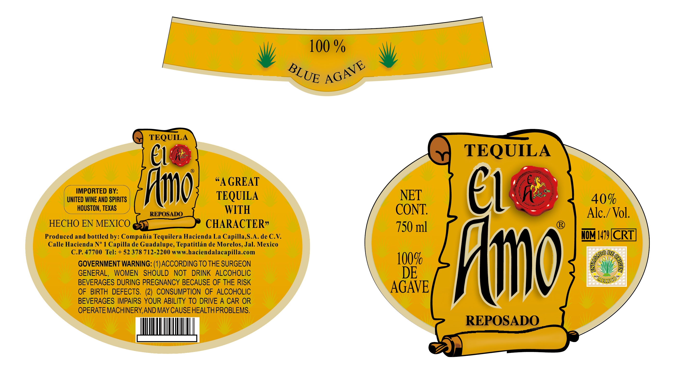 TABC label artwork for El Amo Reposado