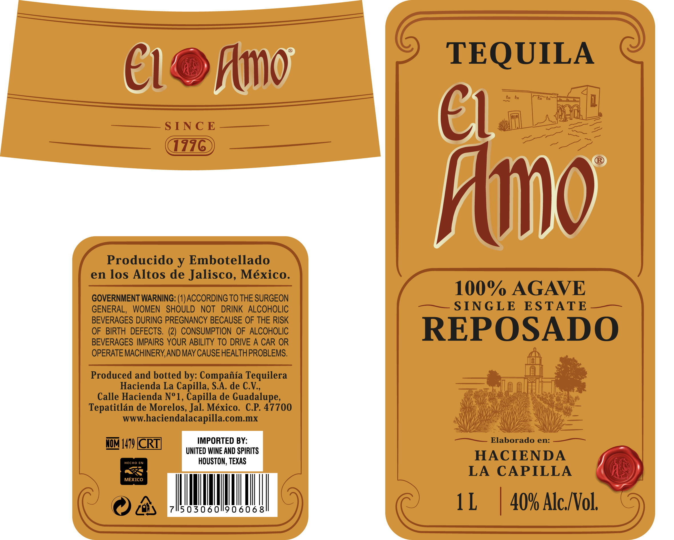 TABC label artwork for El Amo 1996 Reposado