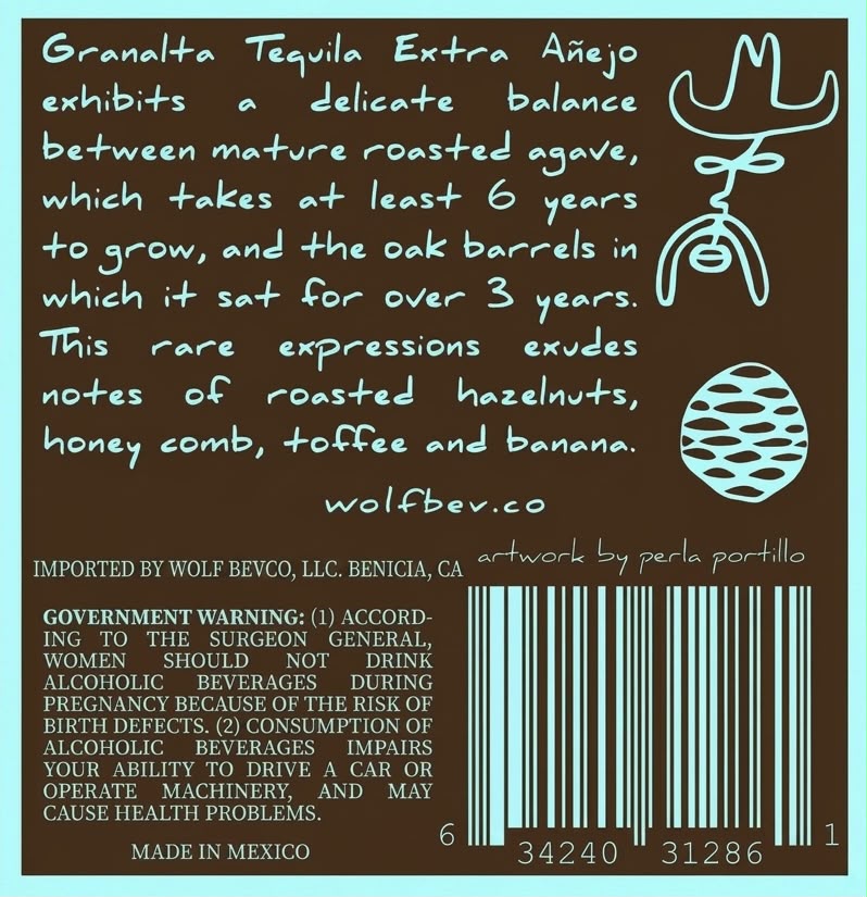 TABC label artwork for GRANALTA TEQUILA EXTRA AÑEJO