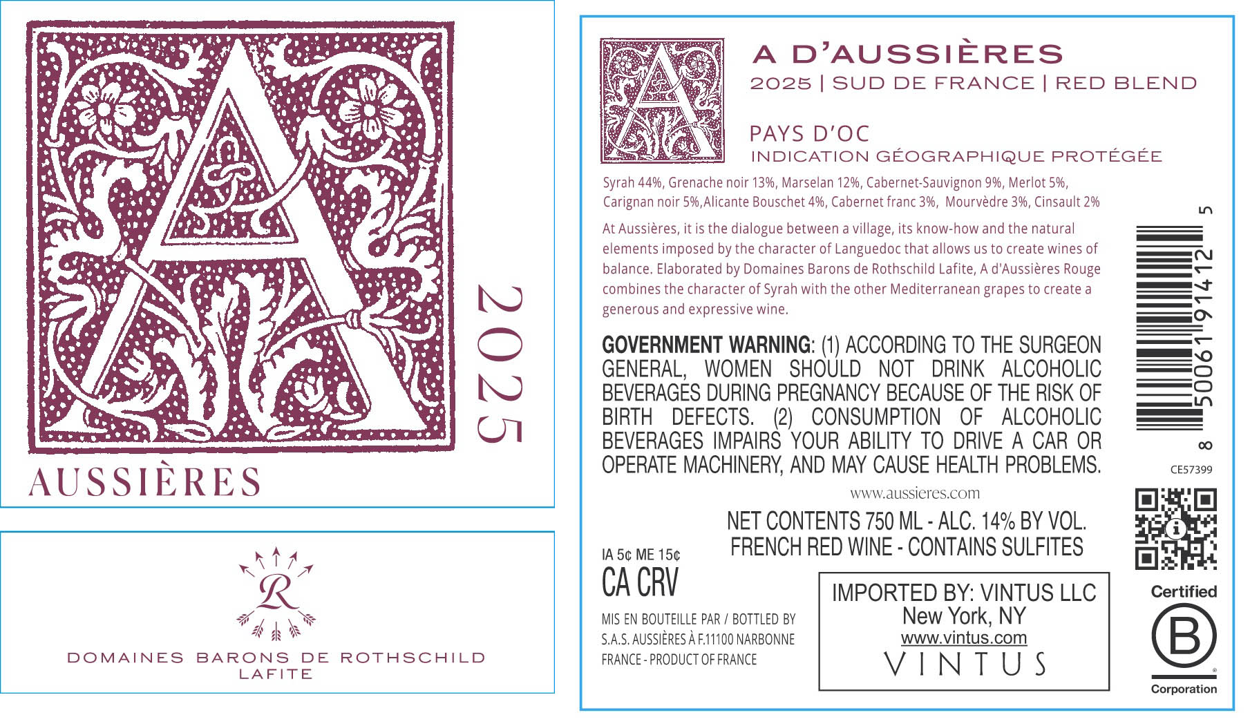 TABC label artwork for Aussieres