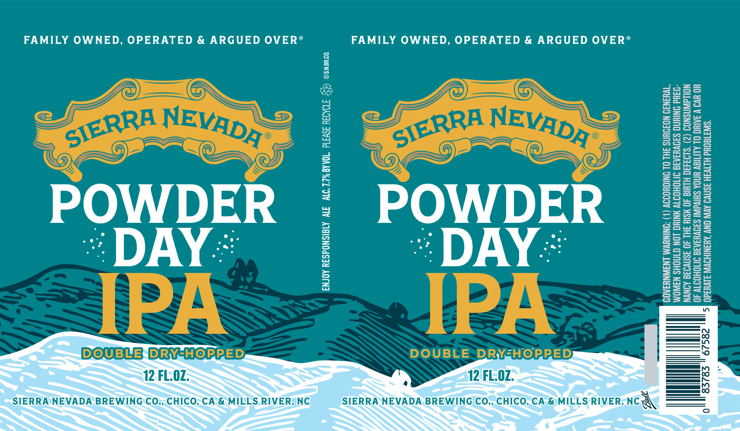 TABC label artwork for Sierra Nevada Powder Day IPA