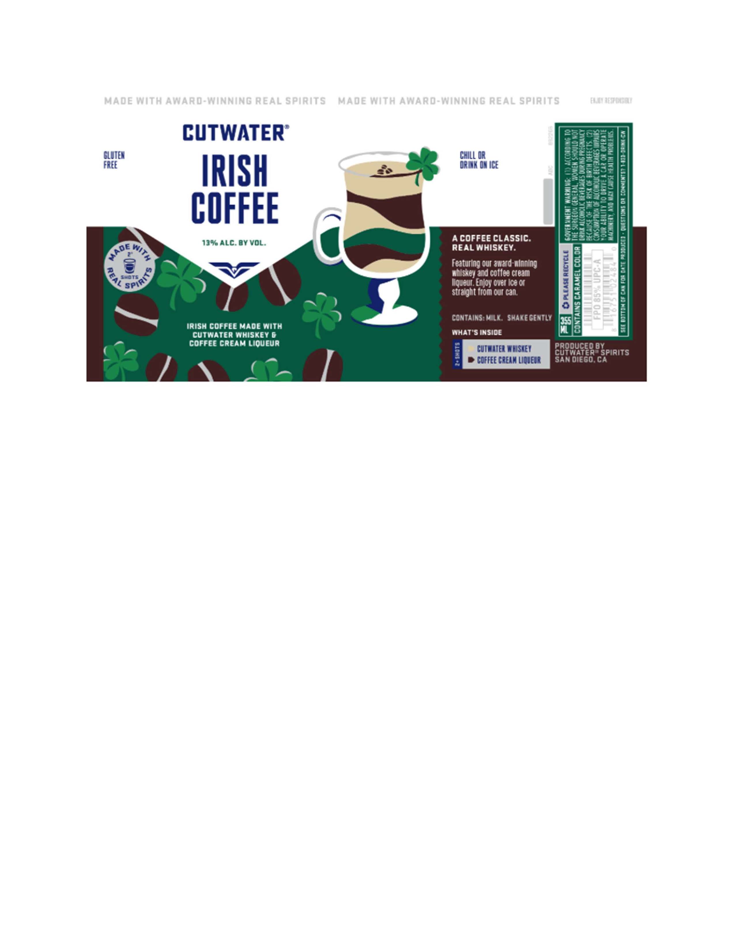 TABC label artwork for CUTWATER IRISH COFFEE 12 OZ. CAN