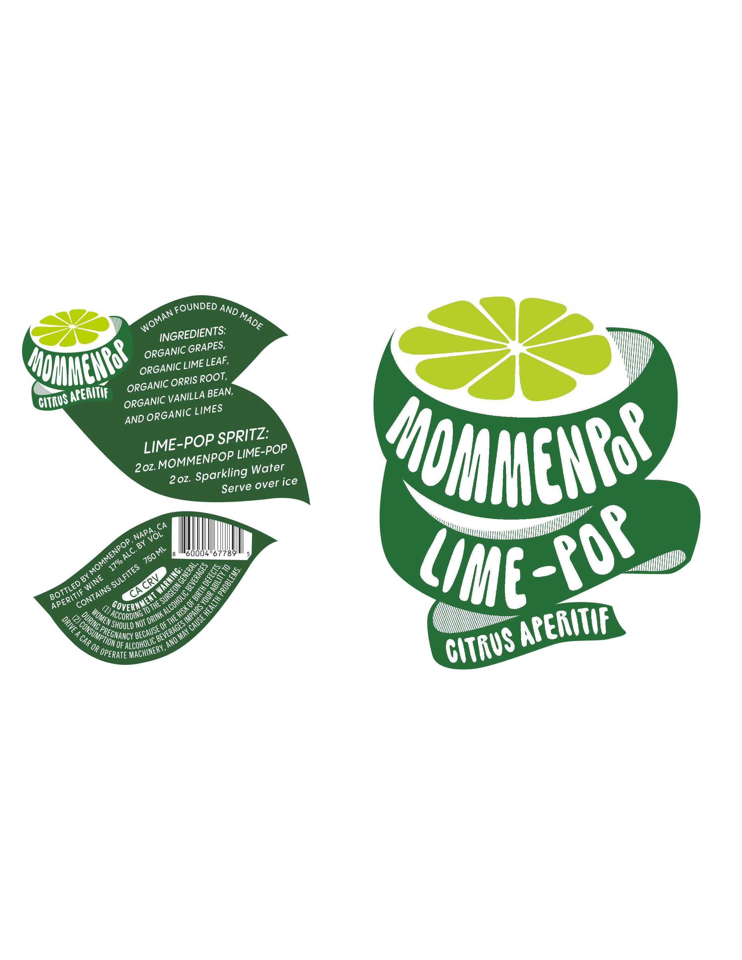 TABC label artwork for Mommenpop Lime-Pop Citrus Aperitif