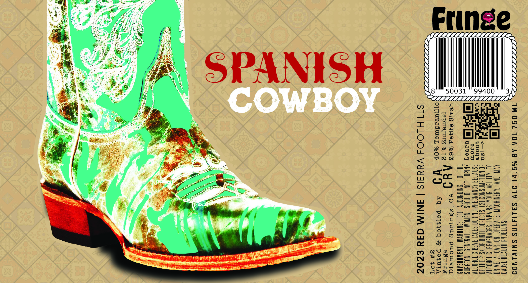 TABC label artwork for Spanish Cowboy